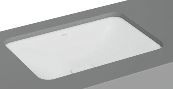 Vitra 7535B001-1083 Metropole Dikdörtgen Tezgahaltı Lavabo 60 cm Mat Beyaz.